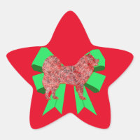 Navidades de Samoyed Dog Silhouette Green Bow