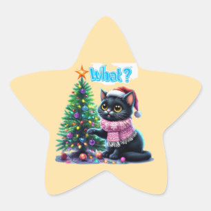 Pegatina En Forma De Estrella Navidades divertidos gatitos ¿qué pasa con el Pega