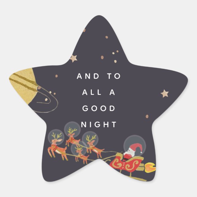 Pegatina En Forma De Estrella Navidades en órbita (Anverso)