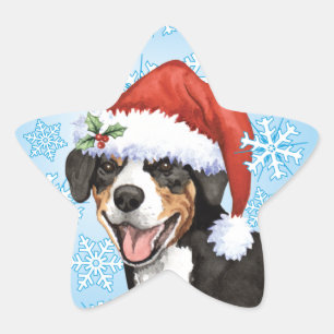 Pegatina En Forma De Estrella Navidades Entlebucher
