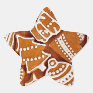 Pegatina En Forma De Estrella Navidades Gingerbread Biscuits