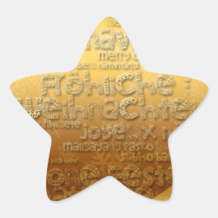 Pegatina En Forma De Estrella Navidades internacionales Weihnachten Navidad -
