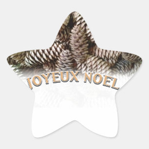 Pegatina En Forma De Estrella Navidades Joyeux Noel Holiday Pine Cone