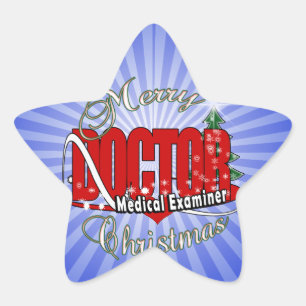 PEGATINA EN FORMA DE ESTRELLA NAVIDADES MÉDICA DE EXAMEN MÉDICO