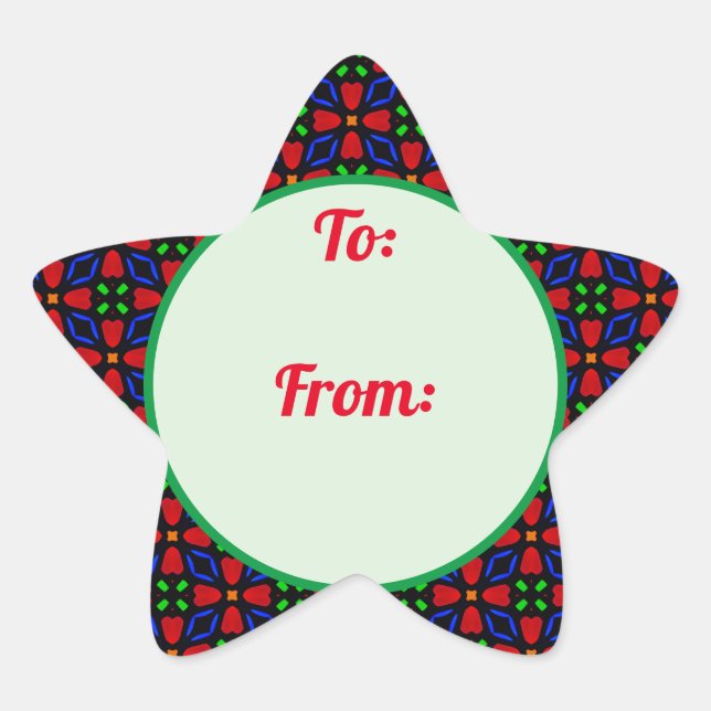 Pegatina En Forma De Estrella Navidades Pegatina de regalos de la Frontera Estre (Anverso)
