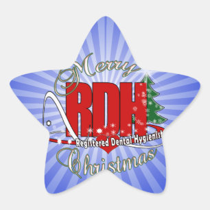 Pegatina En Forma De Estrella NAVIDADES RDH Higienista dental registrado