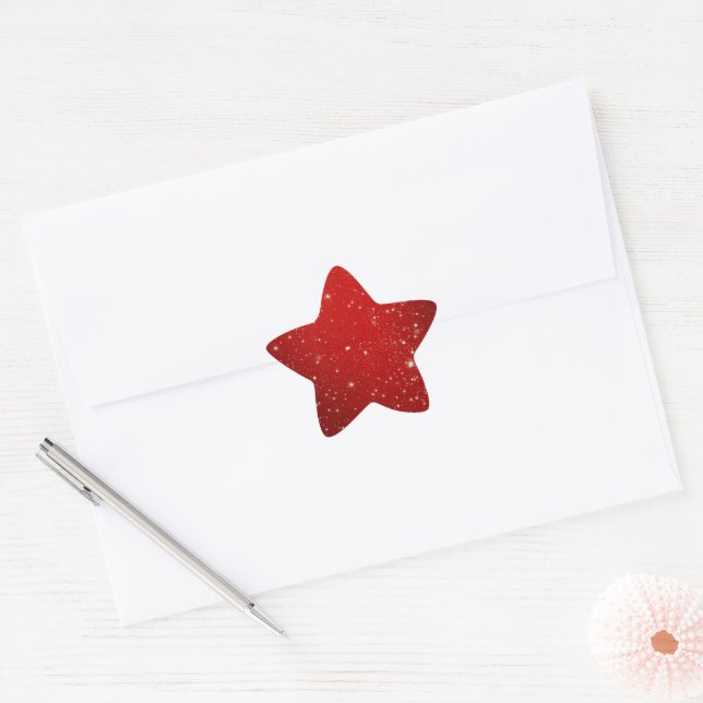 Pegatina En Forma De Estrella Navidades Red Twinkle (Sobre)
