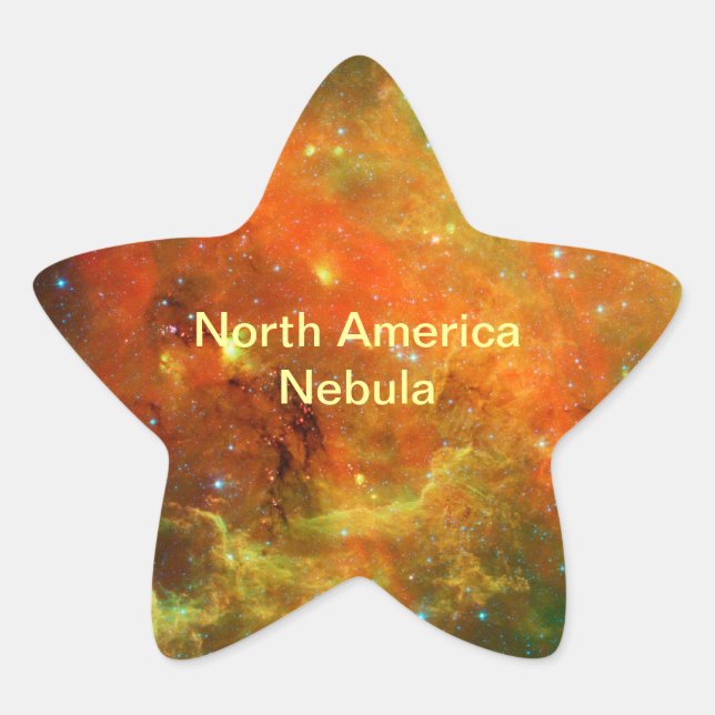 Pegatina En Forma De Estrella Nebulosa de Norteamérica (Anverso)