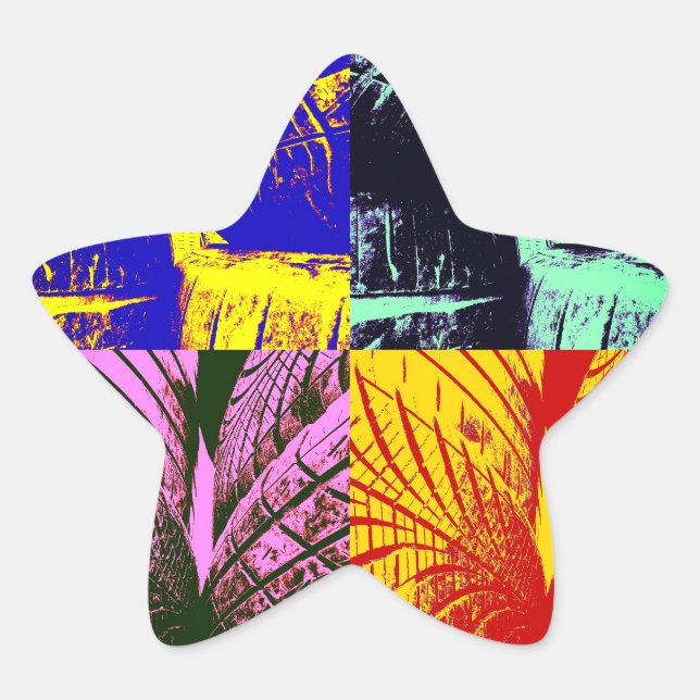 Pegatina En Forma De Estrella Neumáticos con patrón (Anverso)