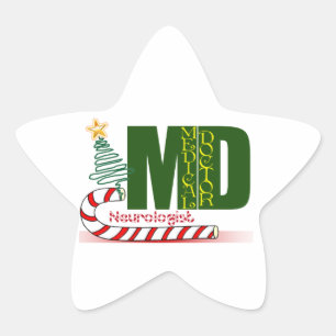 PEGATINA EN FORMA DE ESTRELLA NEUROLOGISTA MERRY NERVIOLENCIA NEUROLOGÍA