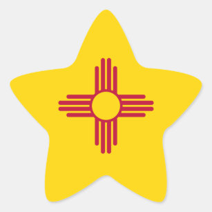 Pegatina En Forma De Estrella New México/bandera mexicana del estado (Zia),