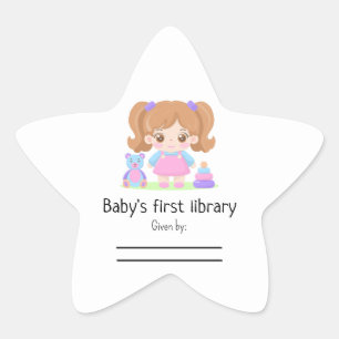 Pegatina En Forma De Estrella Niña pequeña - Primera biblioteca del bebé
