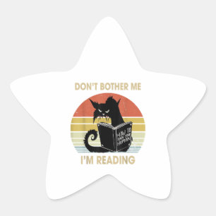 Pegatina En Forma De Estrella No me molesten leyendo libros de lectura de gatos