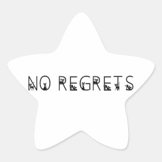 Pegatina En Forma De Estrella No Regrets black cats font