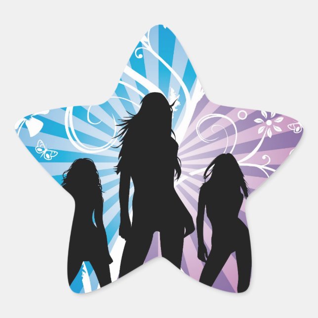 Pegatina En Forma De Estrella Noche de damas (Anverso)