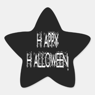 Pegatina En Forma De Estrella Noche Feliz Halloween Textos