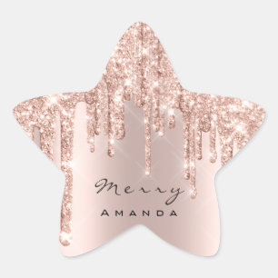Pegatina En Forma De Estrella Nombre del cerezo 16º Rosa de novia Purpurina Estr