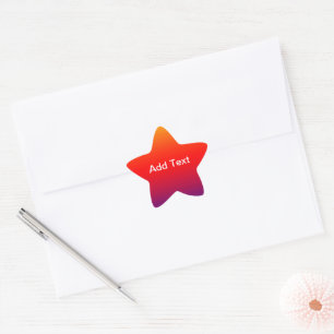 Pegatina En Forma De Estrella Nombre para añadir cielo rojo de naranja