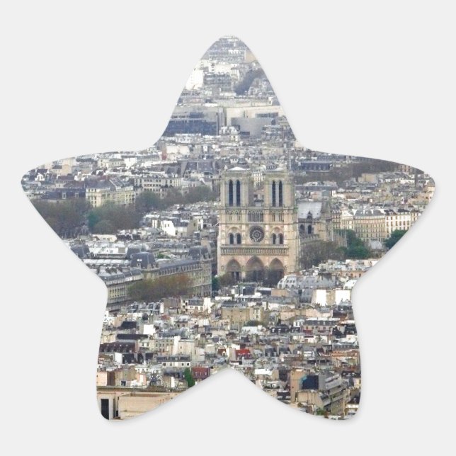 Pegatina En Forma De Estrella Notre Dame Paris Francia (Anverso)