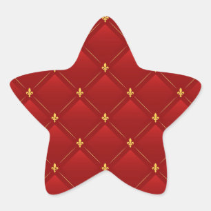 Pegatina En Forma De Estrella Novedades de arte rojo y oro