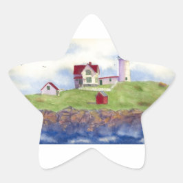 Pegatina En Forma De Estrella Nubble Light House York Maine
