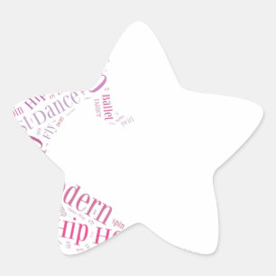 Pegatina En Forma De Estrella Nube rosa de Word de baile
