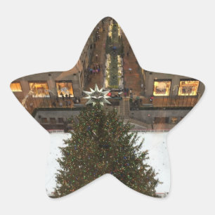 Pegatina En Forma De Estrella NYC Rockefeller Center Christmas Tree Skink Rink