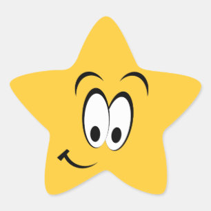 Pegatina En Forma De Estrella Ojos felices y sonrisa