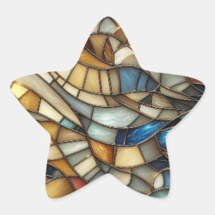Pegatina En Forma De Estrella Olas de Vidrio Pintado
