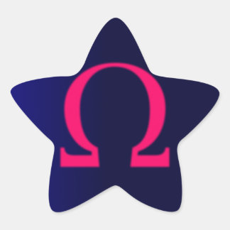 Pegatina En Forma De Estrella Omega griega en rosa #3