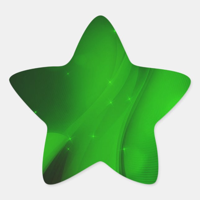 Pegatina En Forma De Estrella Onda Esmeralda (Anverso)