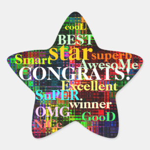 Pegatina En Forma De Estrella Ondulaciones coloridas