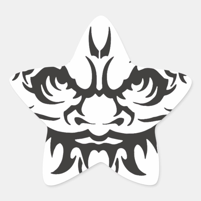 Pegatina En Forma De Estrella Oni Demon (Anverso)