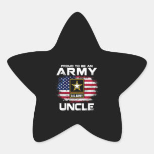 Pegatina En Forma De Estrella Orgulloso De Ser Un Tío Del Ejército Con Un Regalo