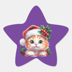 Pegatina En Forma De Estrella Ornamento de gato para Navidades de regalo - Regal