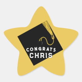 Pegatina En Forma De Estrella Oro de Graduación