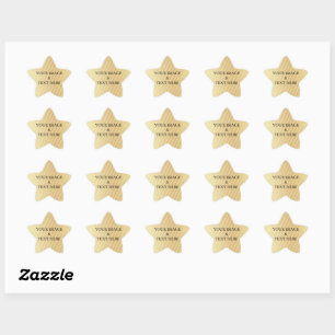Pegatina En Forma De Estrella Oro Personalizado con tu Propia Foto y Texto