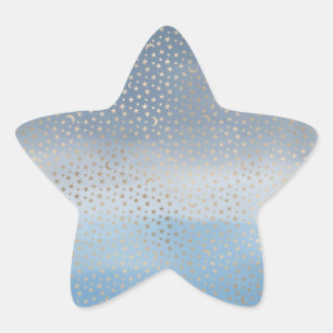 Pegatina En Forma De Estrella Oro Stars Moons Blue Ombre