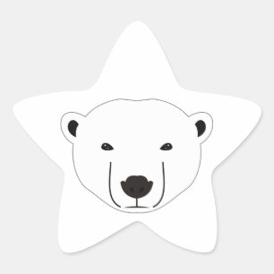 Pegatina En Forma De Estrella Oso polar