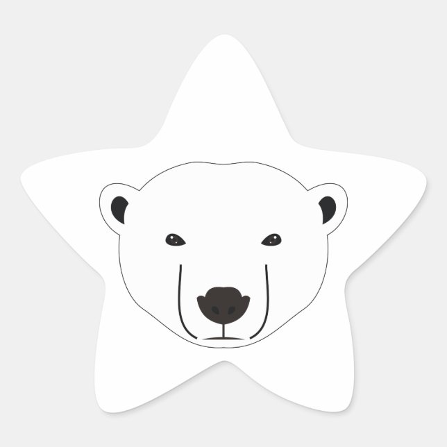 Pegatina En Forma De Estrella Oso polar (Anverso)