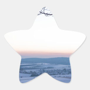 Pegatina En Forma De Estrella Paisaje invernal en Alemania por la mañana