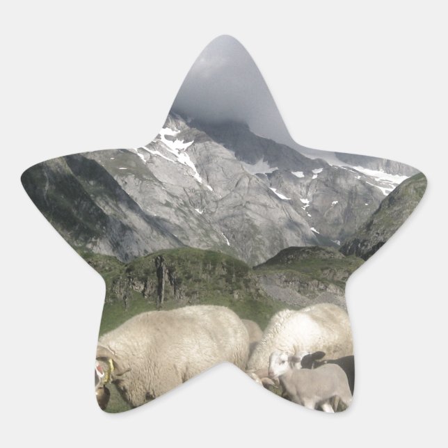 Pegatina En Forma De Estrella paisaje pirénico (Anverso)