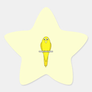 Pegatina En Forma De Estrella Pájaro amarillo. Canario