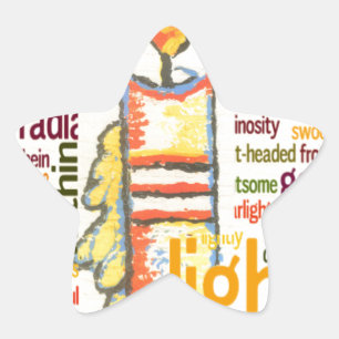 Pegatina En Forma De Estrella Palabra de la llama de la vara Arte en la nube Imp