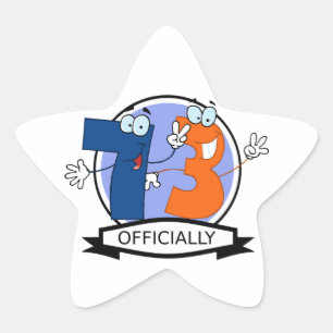 Pegatina En Forma De Estrella Pancarta oficial de cumpleaños 73