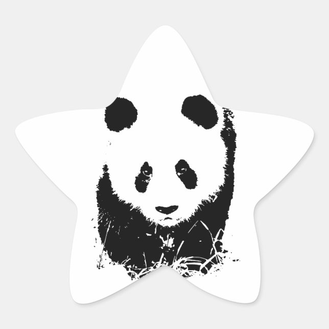 Pegatina En Forma De Estrella Panda (Anverso)