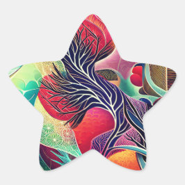 Pegatina En Forma De Estrella Panorama abstracto