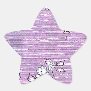Pegatina En Forma De Estrella Papel de fondo "Suki" vintage - morado