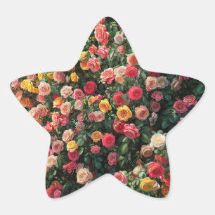 Pegatina En Forma De Estrella pared de flores