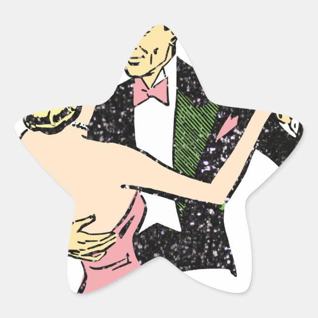 Pegatina En Forma De Estrella pareja de baile de cosecha (Anverso)